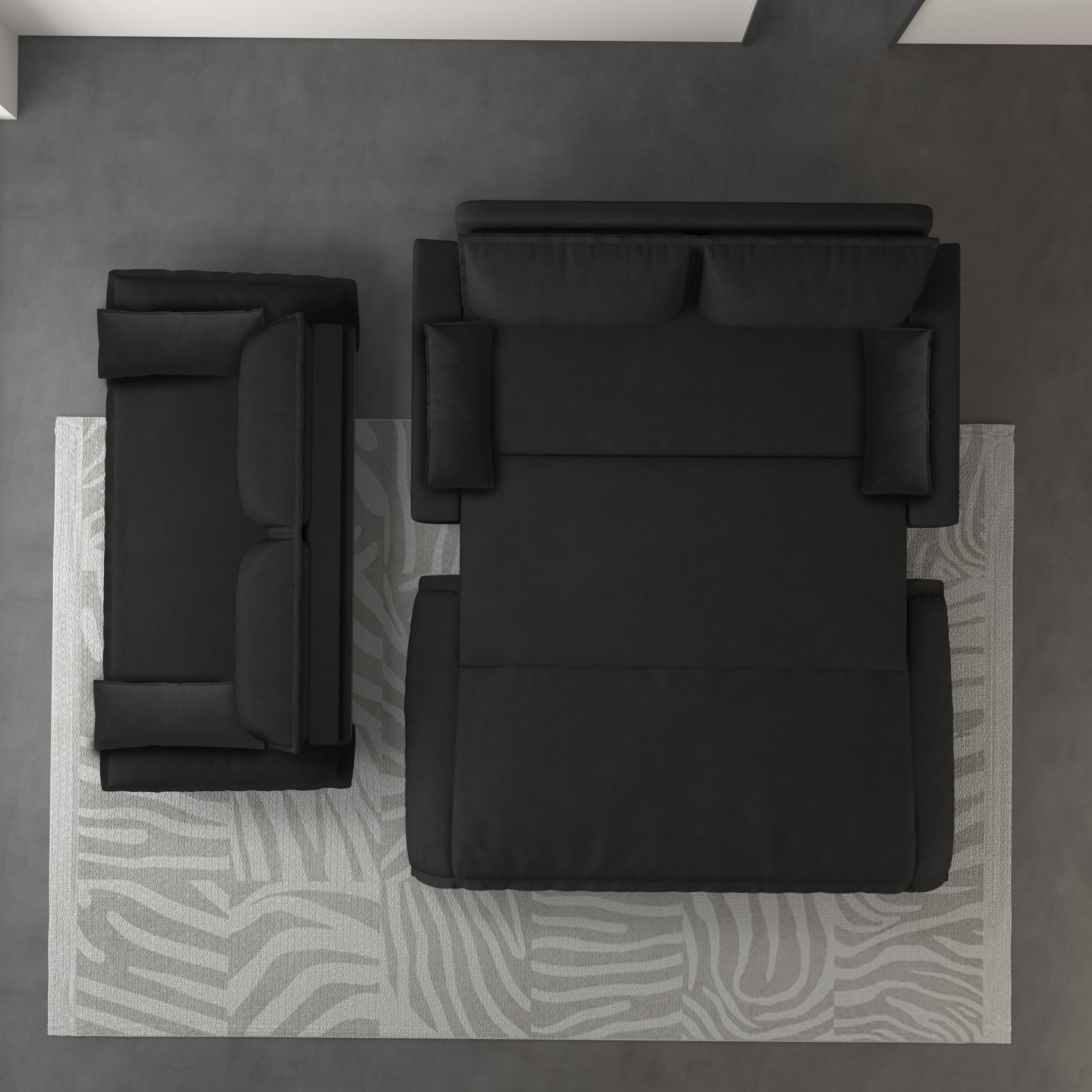 3-in-1 Queen Convertible Couch Bed Velvet Sleeper Sofa for Living Room