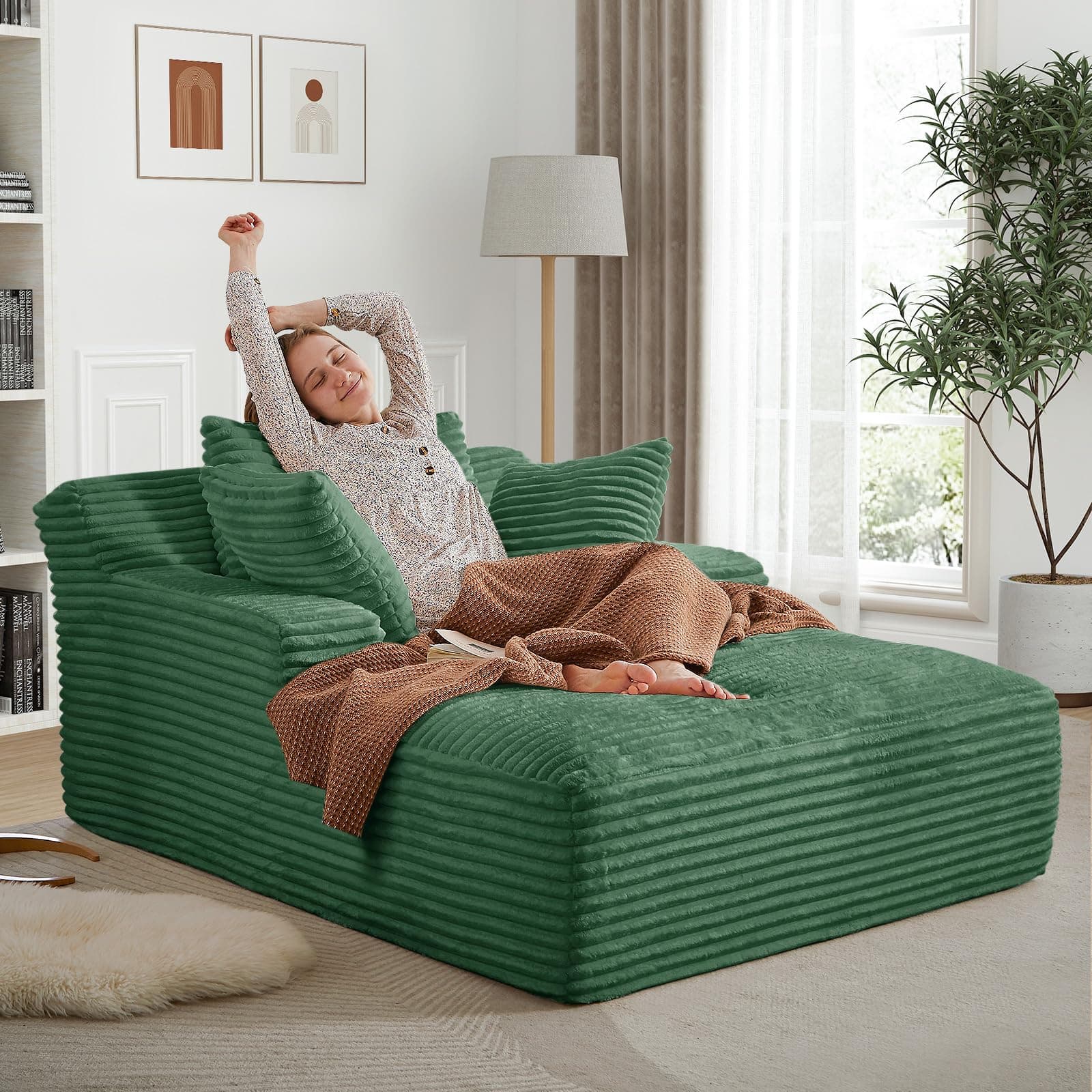 Modern Oversized Chaise Lounge Sofa Bed for Living Room or Bedroom Apartment