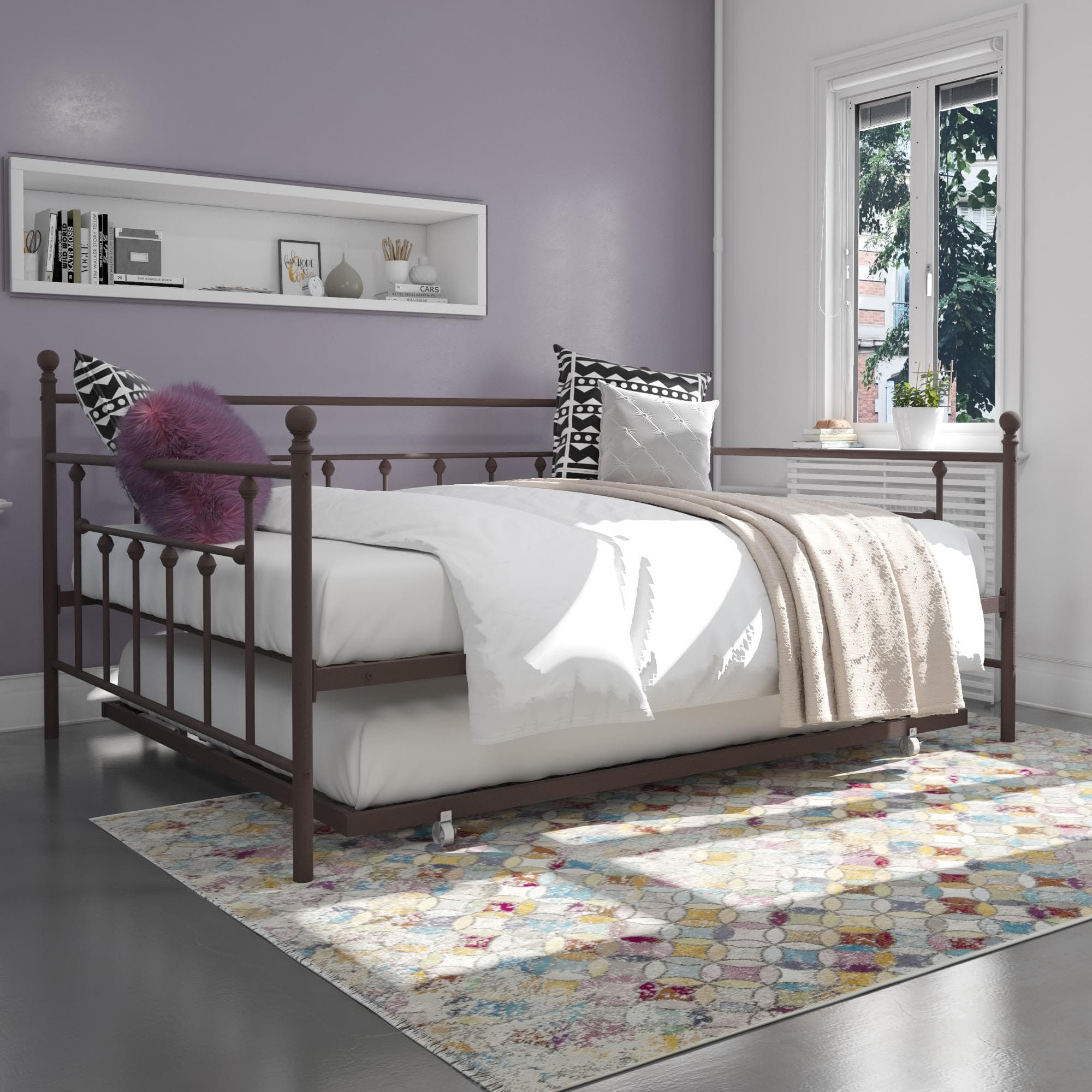 DHP Bronze Manila Metal Daybed and Trundle Queen/Full Size