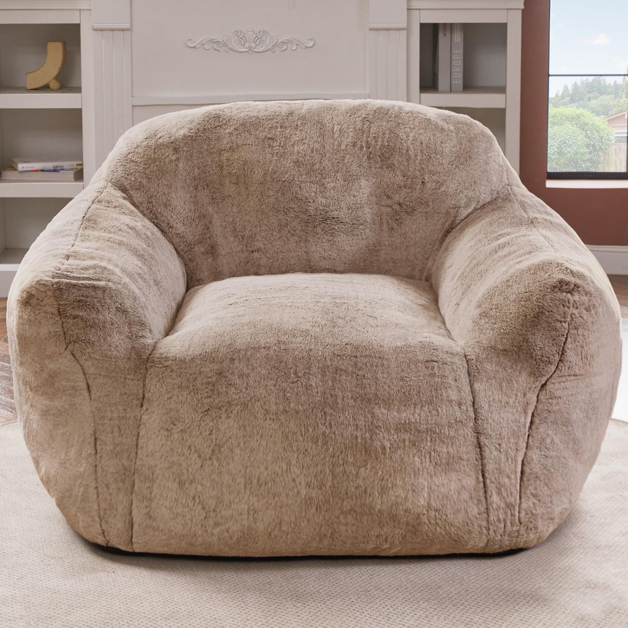 Homguava Spacious Giant Bean Bag Chair with Armrest