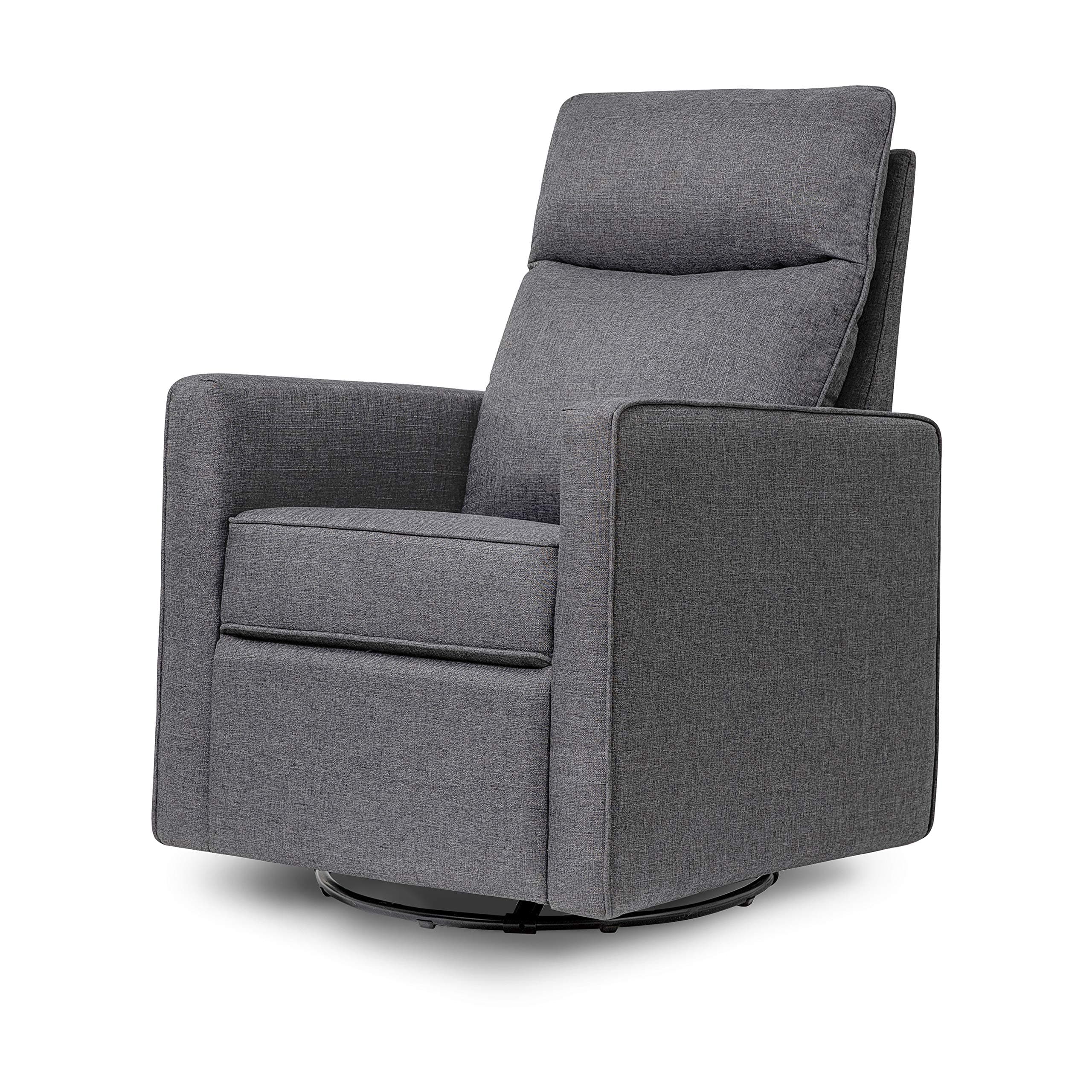Shadow Grey Gabby Polyester Pillowback Swivel Glider | Greenguard Gold & CertiPUR-US Certified
