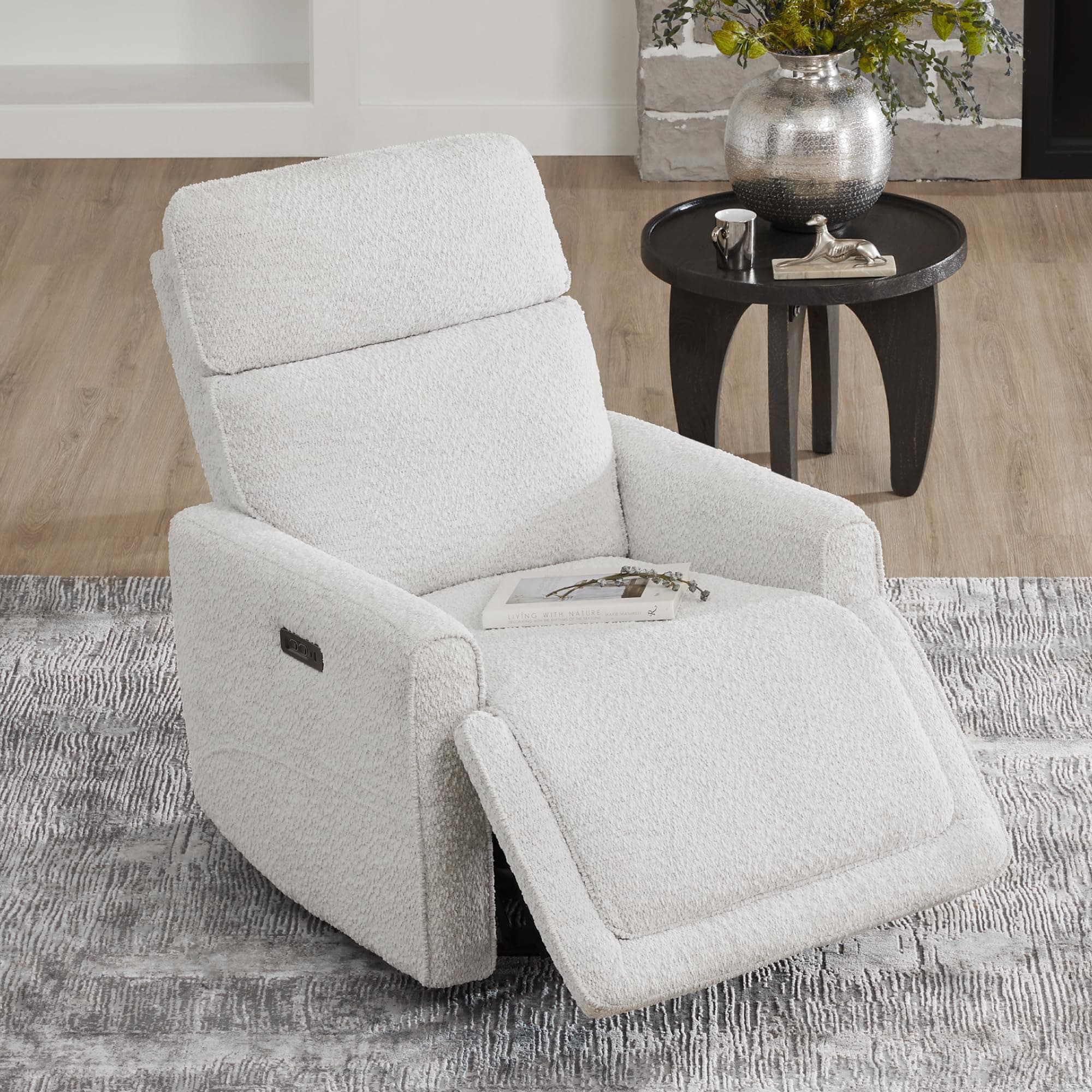 CHITA Electronic Power Recliner Chair, FSC Certified, Boucle White
