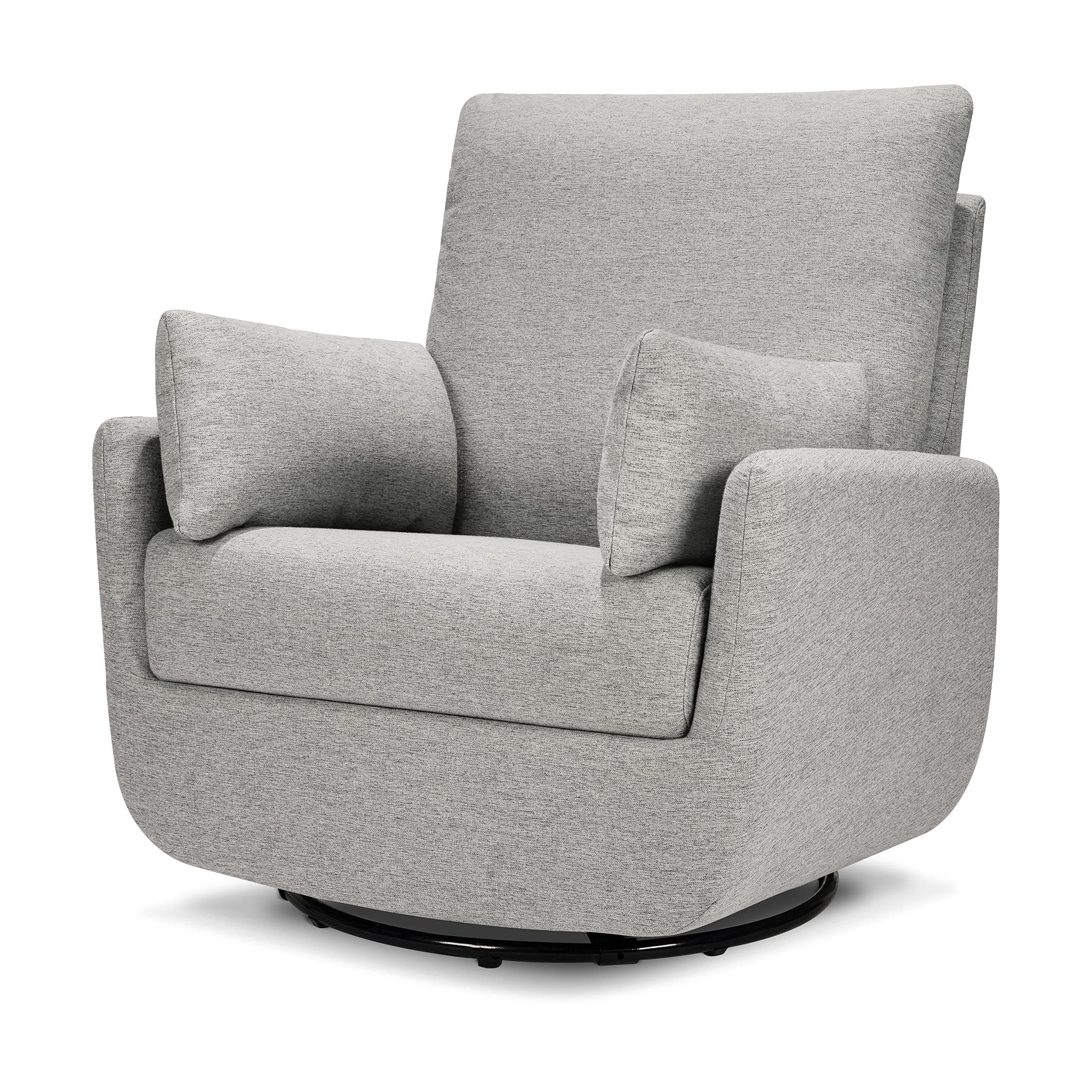 Frost Grey DaVinci Juno Swivel Glider | Greenguard Gold & CertiPUR-US Certified