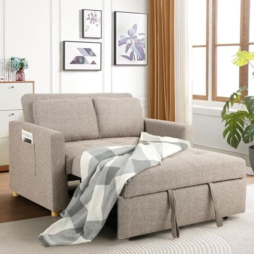 3-in-1 Convertible Sofa Bed with Adjustable Backrest, Grey